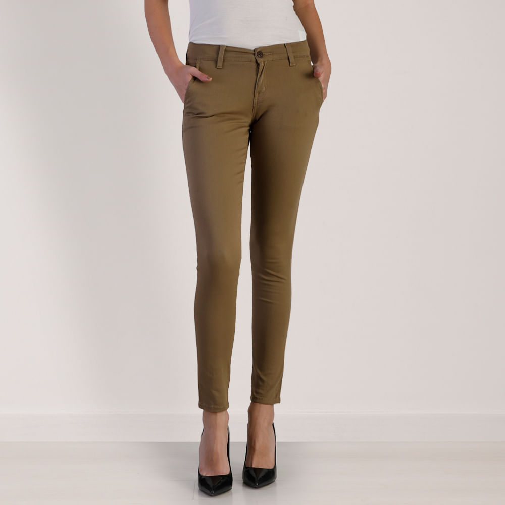 Pantalon Chinos Skinny Gabardina Moka 7506442023988 Oggi