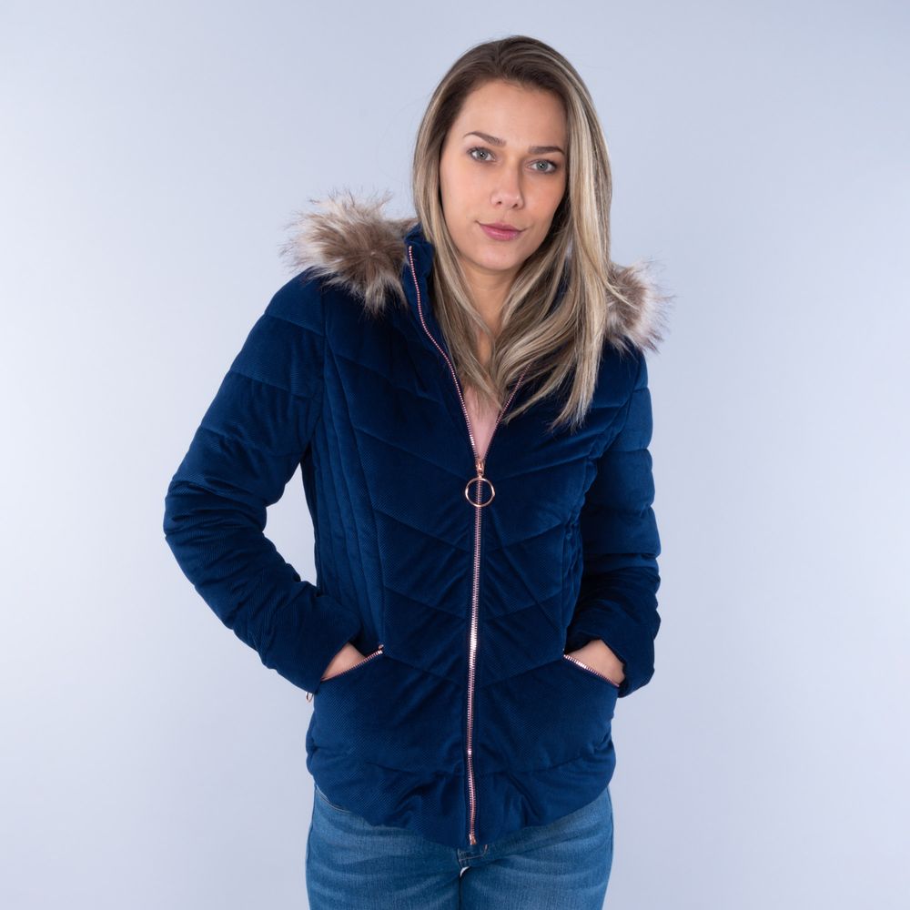 chamarra azul marino mujer