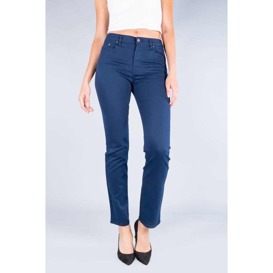 Pantalon Oggi Jeans Mujer Verde Gabardina Stretch Atraction