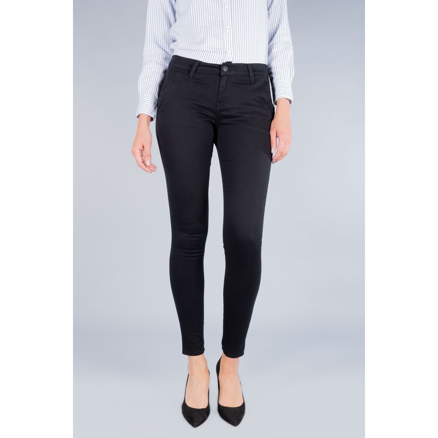 PANTALÓN GABARDINA NEGRO MUJER