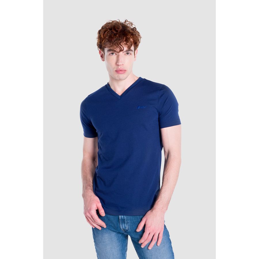 Playera discount azul hombre